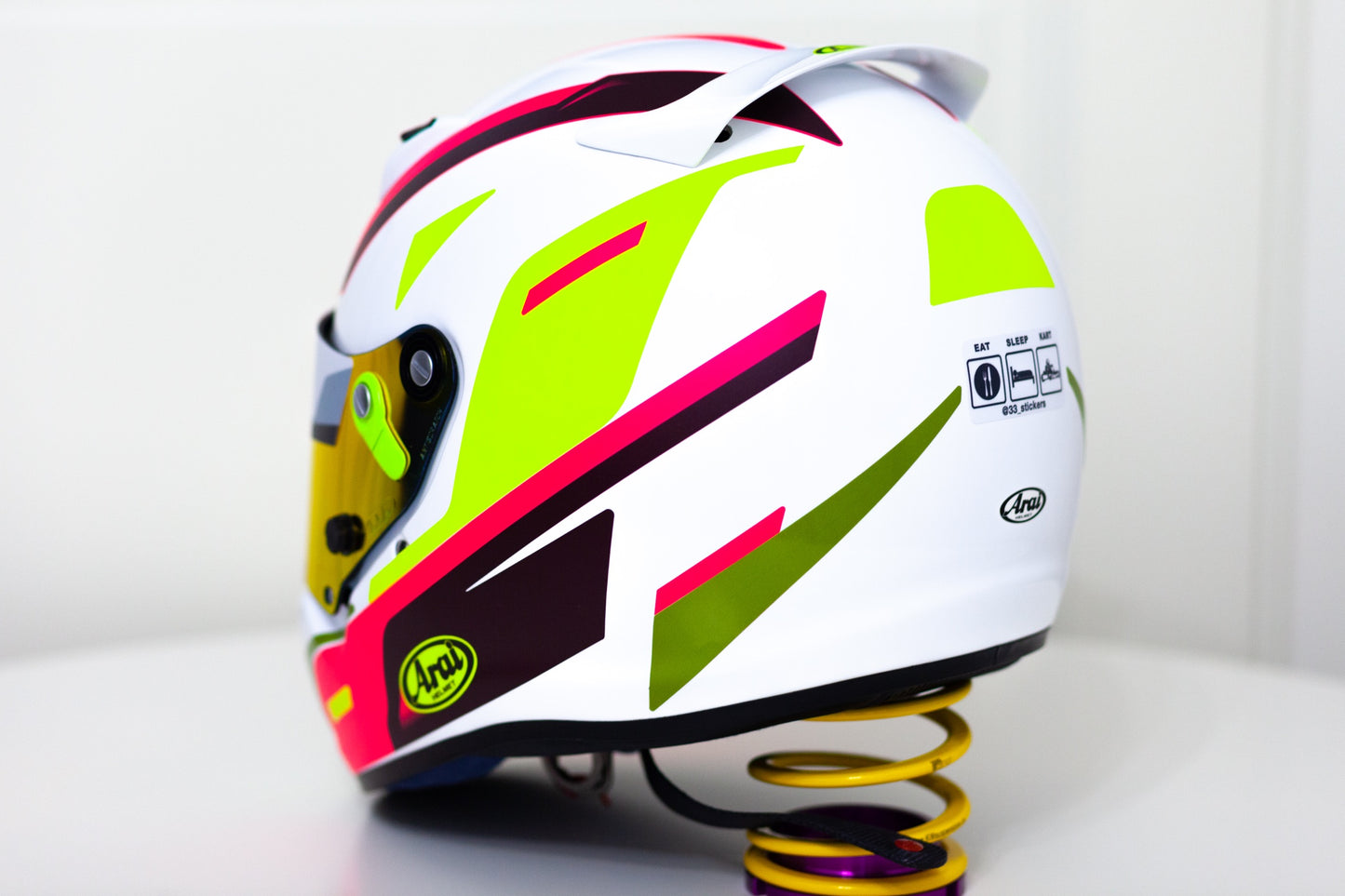 SPEED Bi-color Stickers for helmet (design pack) (Karting, Motorsport, Moto) FLUOR