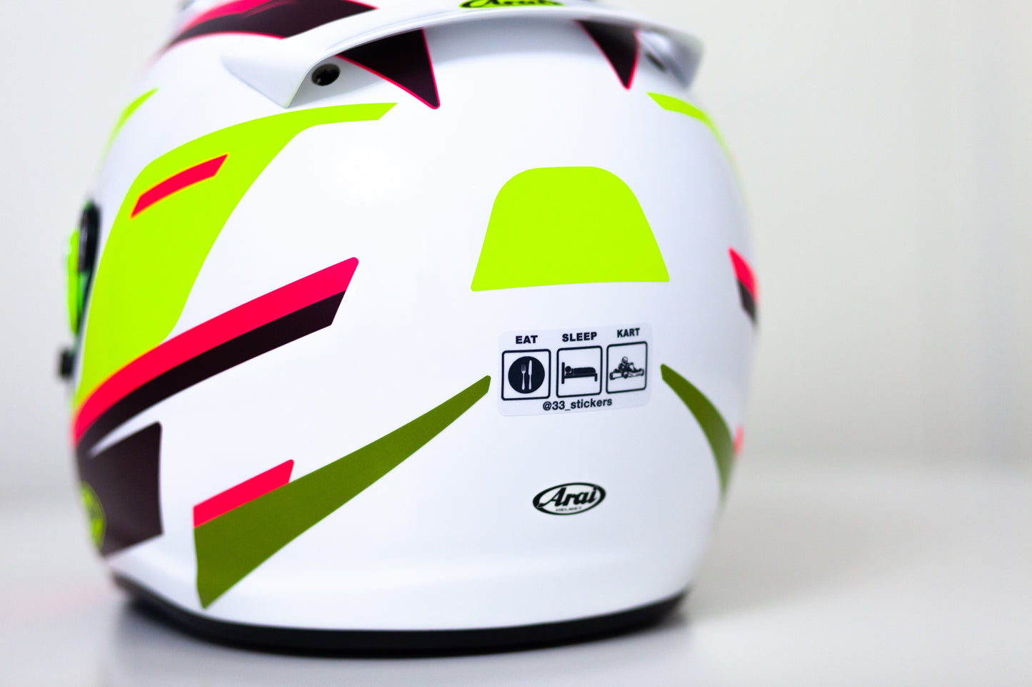 SPEED Bi-color Stickers for helmet (design pack) (Karting, Motorsport, Moto) FLUOR