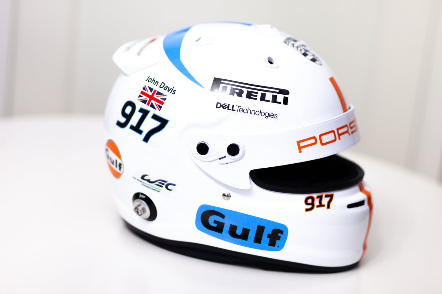 GULF Helmet Sticker Pack with Name&Flag (design pack) (Karting, Motorsport, Moto)