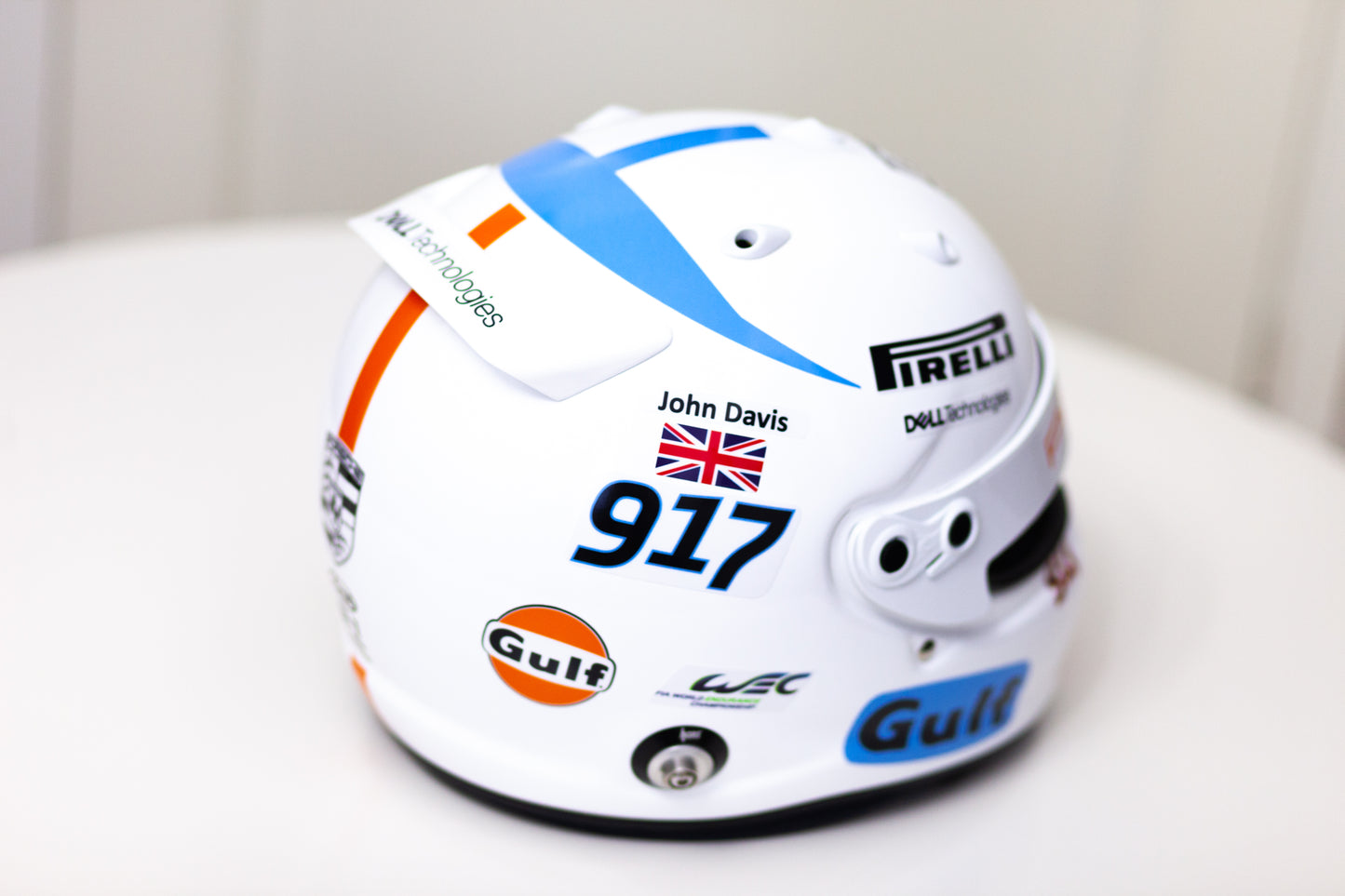 GULF Helmet Sticker Pack with Name&Flag (design pack) (Karting, Motorsport, Moto)