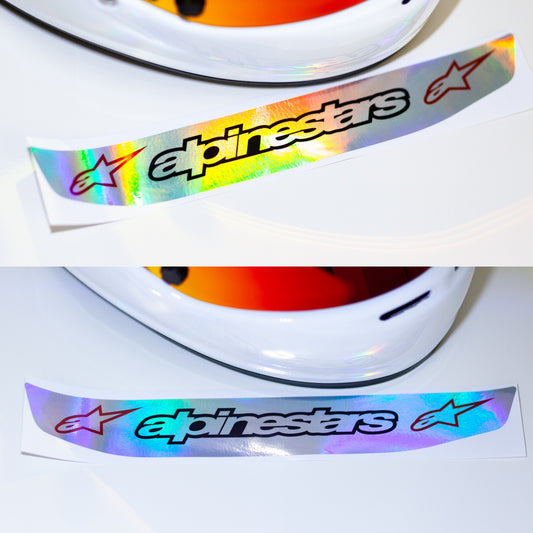 Chrome (hologram) Helmet Visor Sticker (Karting, Motorsport, Moto)