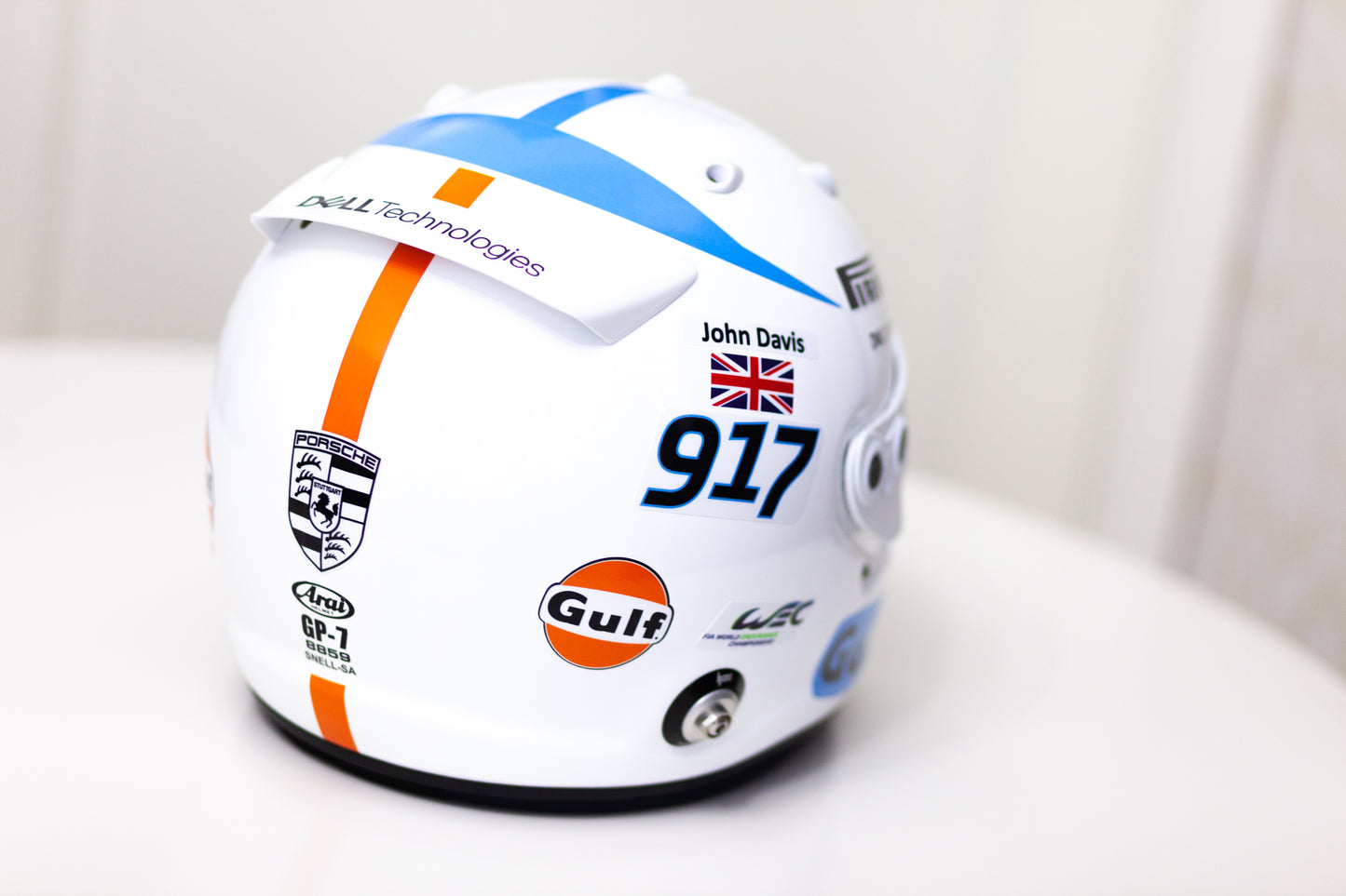 GULF Helmet Sticker Pack with Name&Flag (design pack) (Karting, Motorsport, Moto)