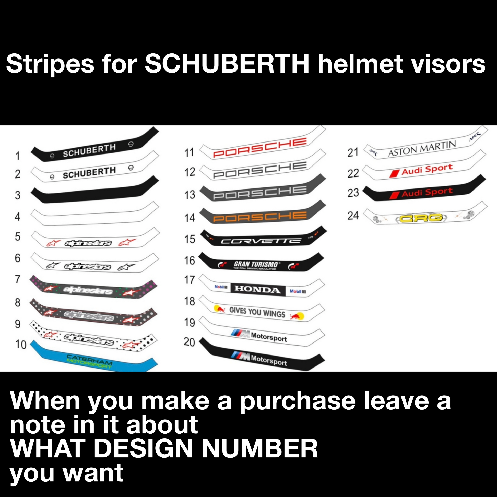 SCHUBERTH SP1 SF2 SF3 Helmet Visor Sticker (Karting, Motorsport, Moto ...