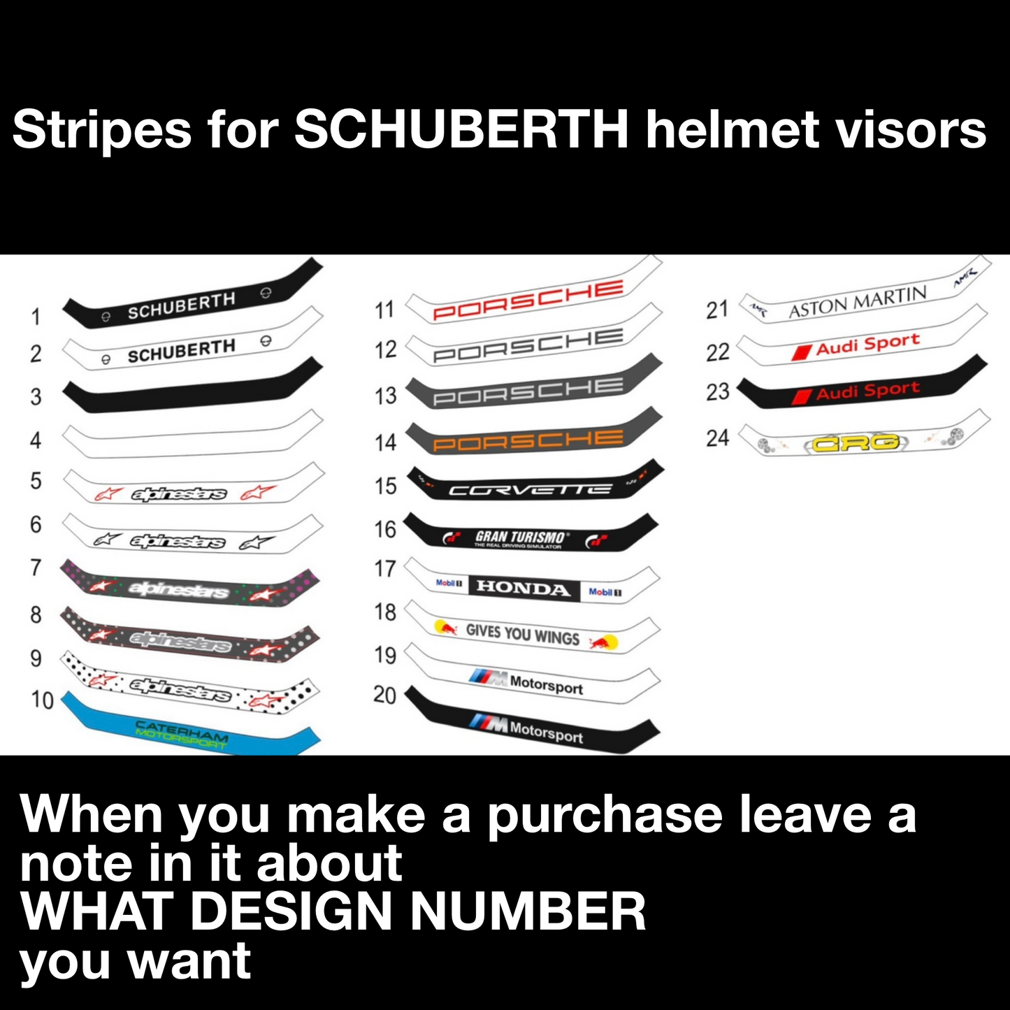 SCHUBERTH SP1 SF2 SF3 Helmet Visor Sticker (Karting, Motorsport, Moto)