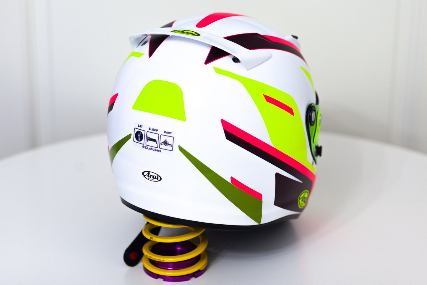 SPEED Bi-color Stickers for helmet (design pack) (Karting, Motorsport, Moto) FLUOR