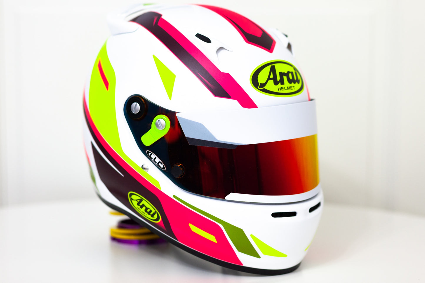 SPEED Bi-color Stickers for helmet (design pack) (Karting, Motorsport, Moto) FLUOR