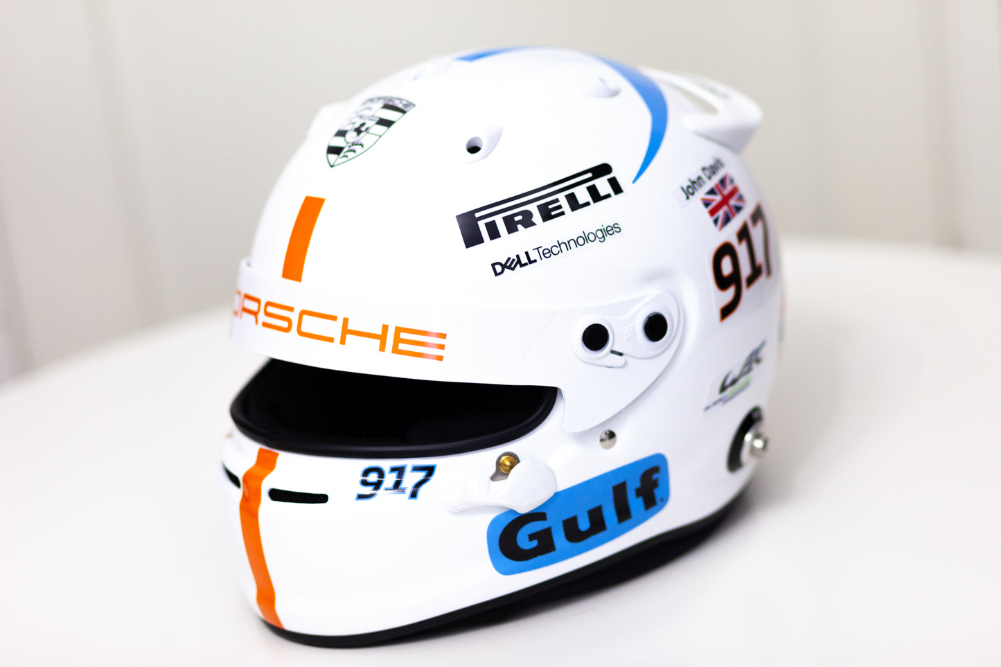 GULF Helmet Sticker Pack with Name&Flag (design pack) (Karting, Motorsport, Moto)