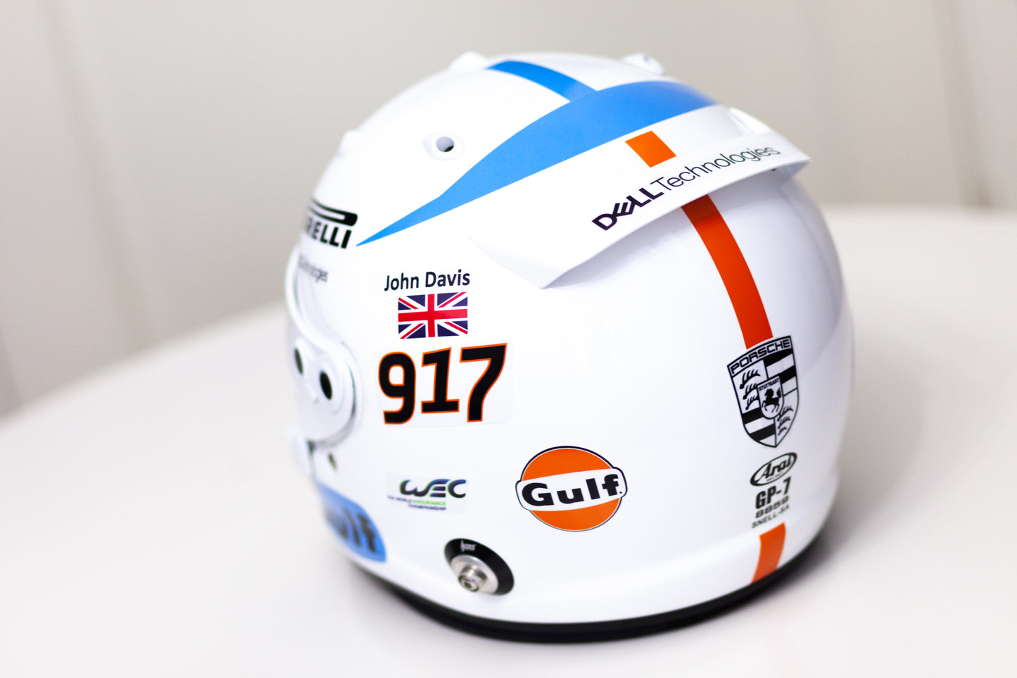 GULF Helmet Sticker Pack with Name&Flag (design pack) (Karting, Motorsport, Moto)