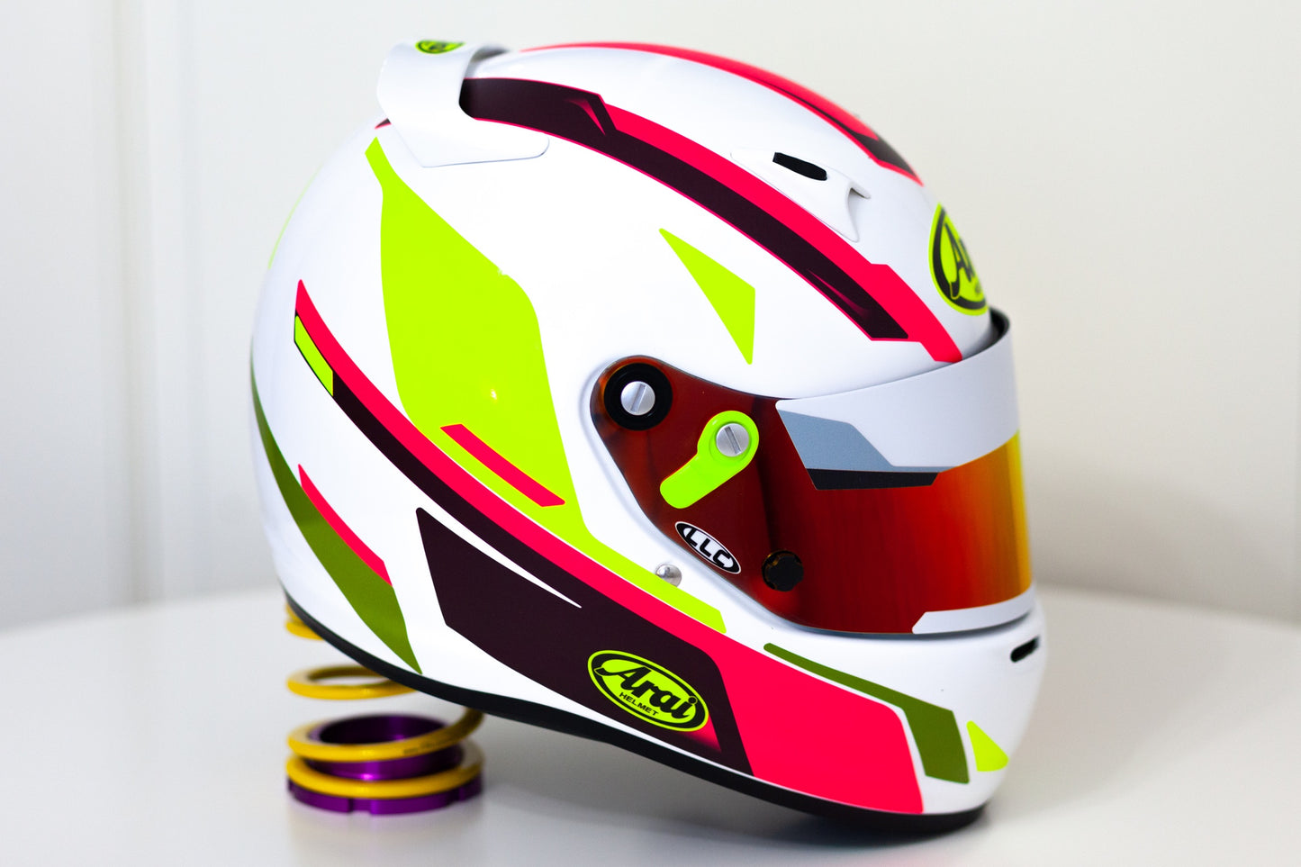 SPEED Bi-color Stickers for helmet (design pack) (Karting, Motorsport, Moto) FLUOR