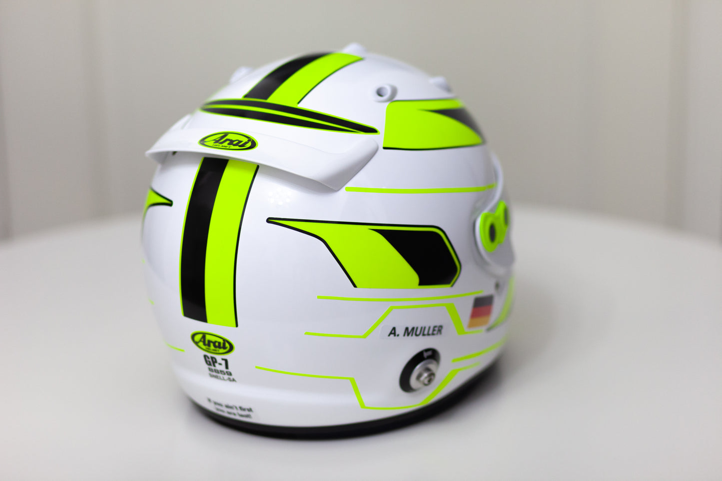 Monaco GP Stickers for helmet with Name&Flag (design pack) (Karting, Motorsport) FLUO Edition