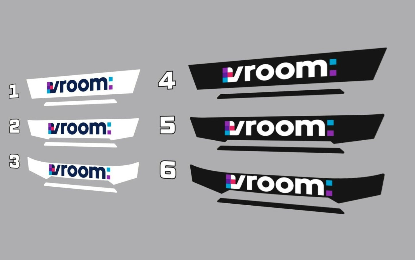 VROOM Helmet visor Sticker (Karting, Motorsport, Moto)