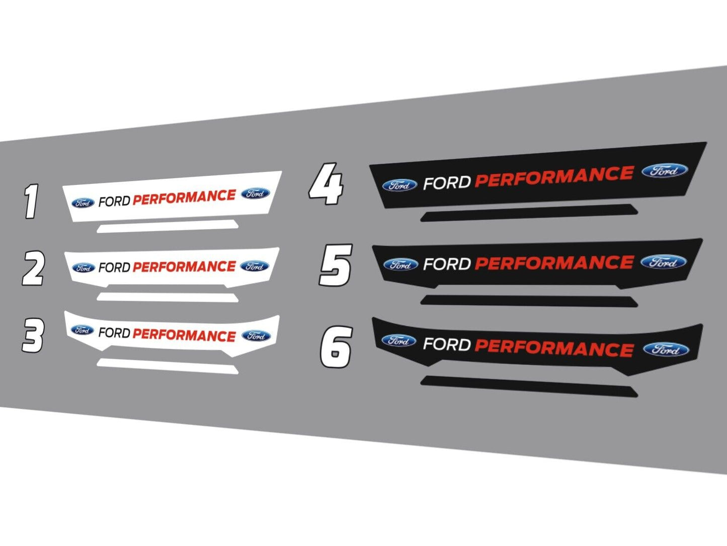 Ford Performance Helmet visor Sticker (design pack) (Karting, Motorsport)