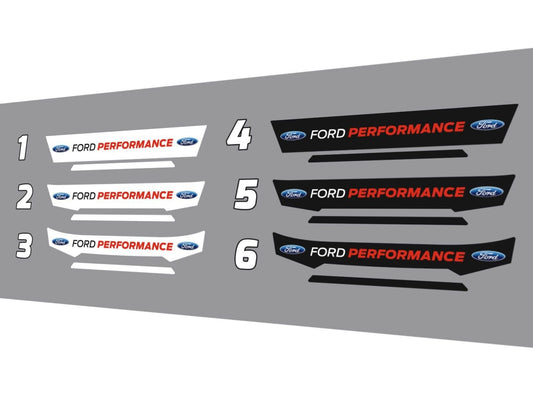 Ford Performance Helmet visor Sticker (design pack) (Karting, Motorsport)