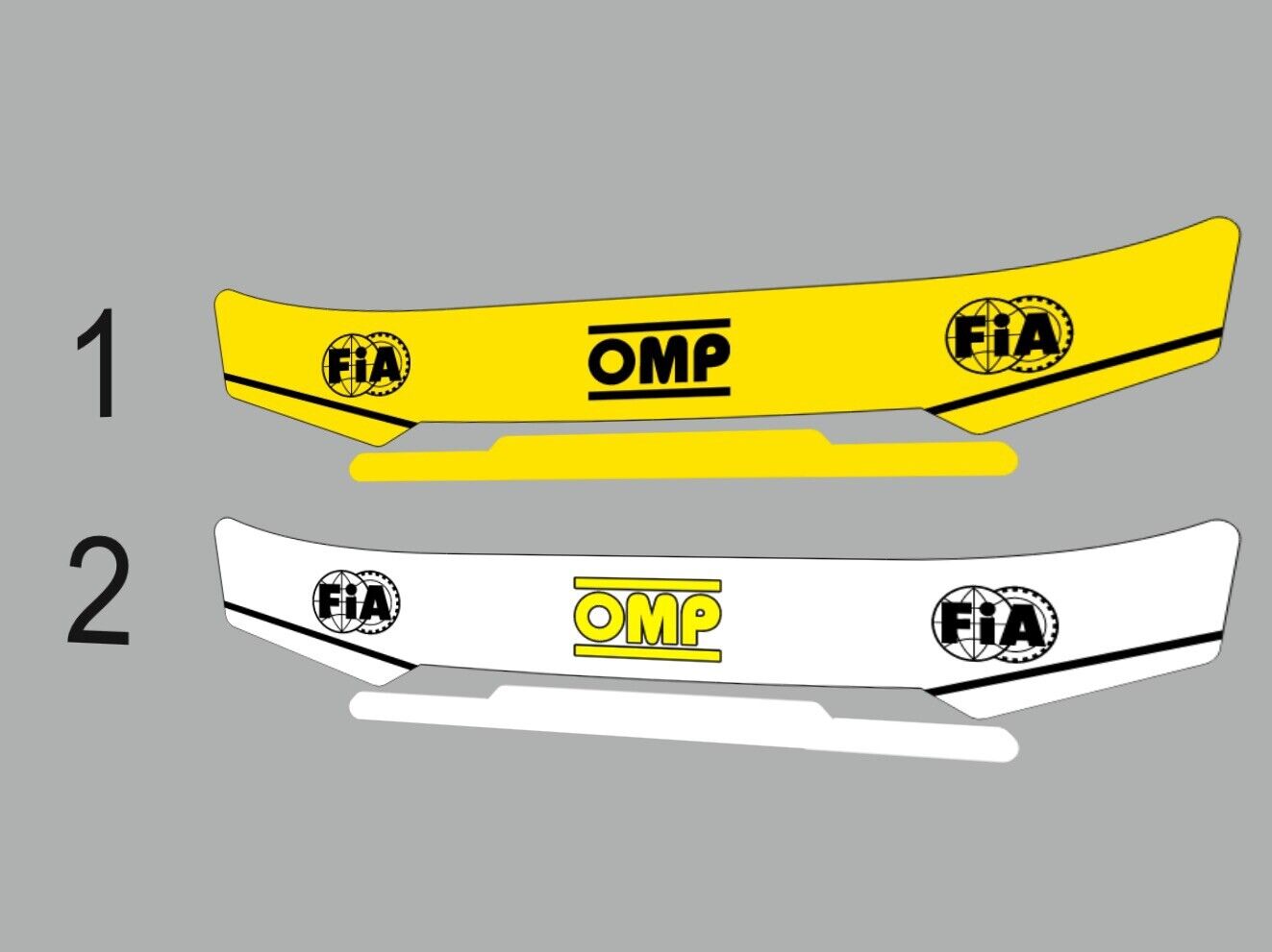 OMP GP8 Helmet Visor Stripe Sticker (Karting, Motorsport, Moto)