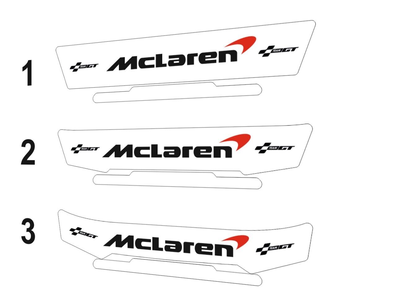 McLaren GT TEAM Helmet visor Sticker (Karting, Motorsport, Moto)