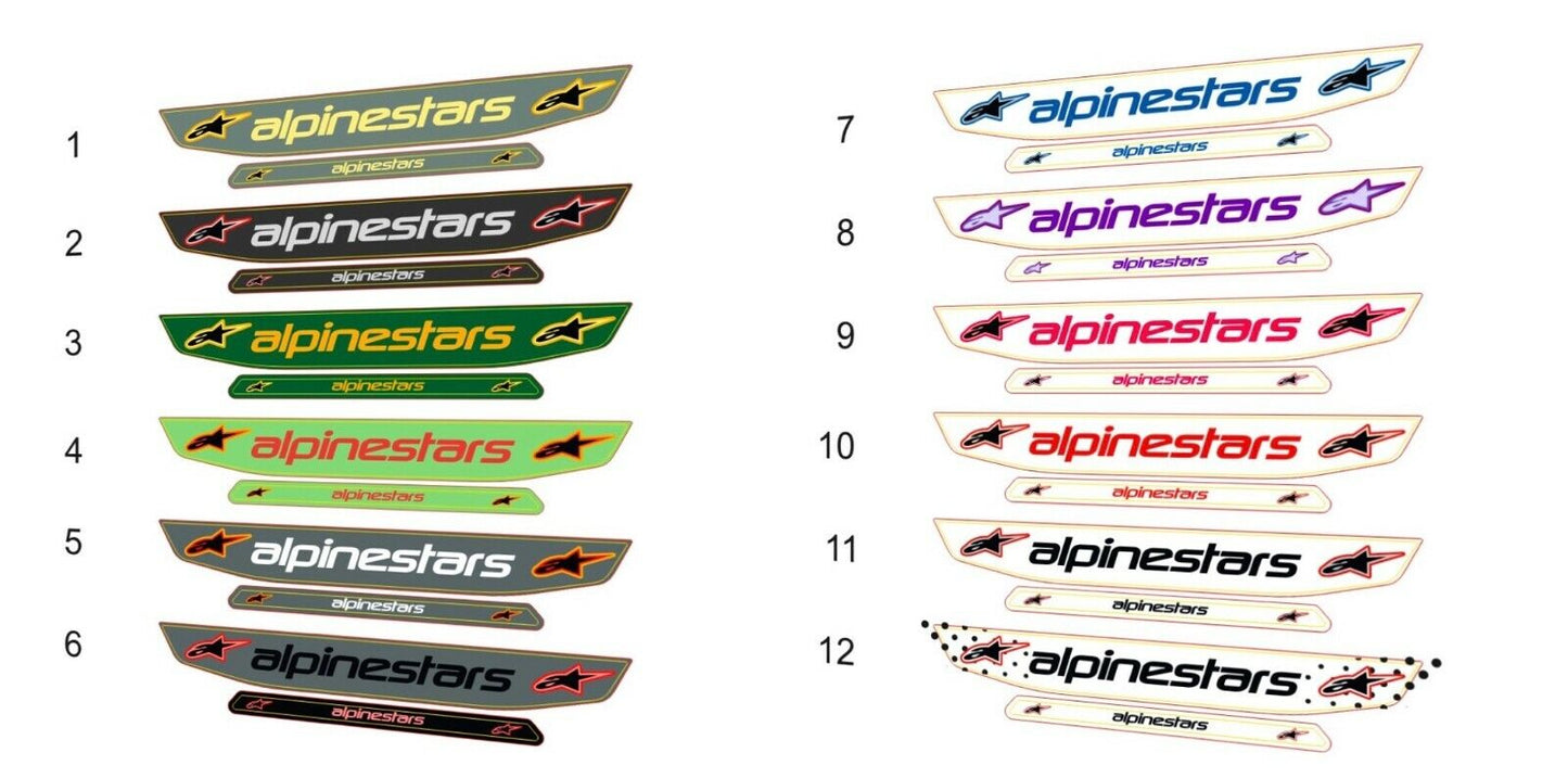 Alpinestars Helmet Visor Sticker Kit Universal Curve (Karting, Motorsport)