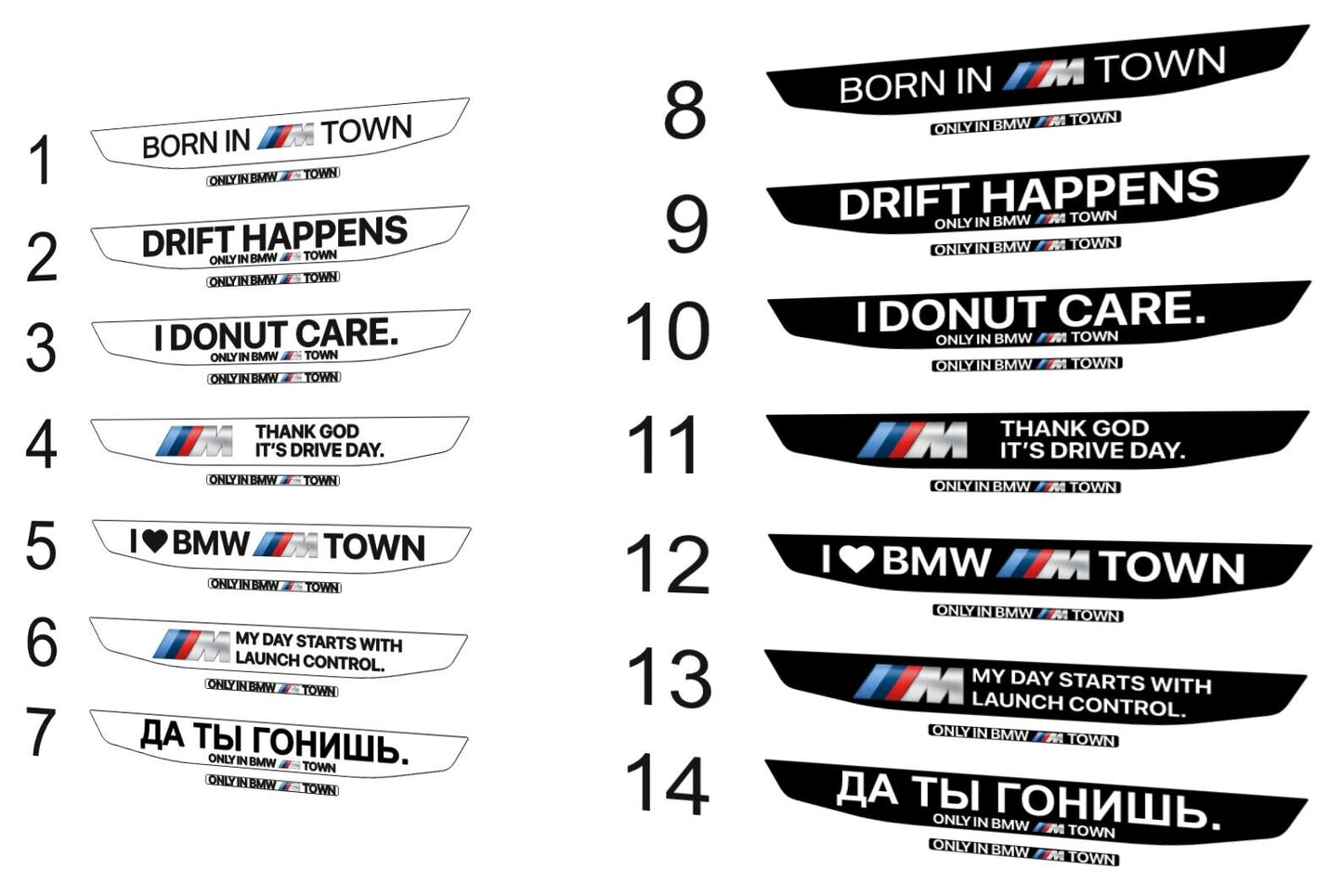 M TOWN Helmet Visor Sticker Universal Curve (Karting, Motorsport)